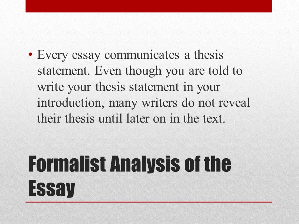Formal Analysis Paper Examples